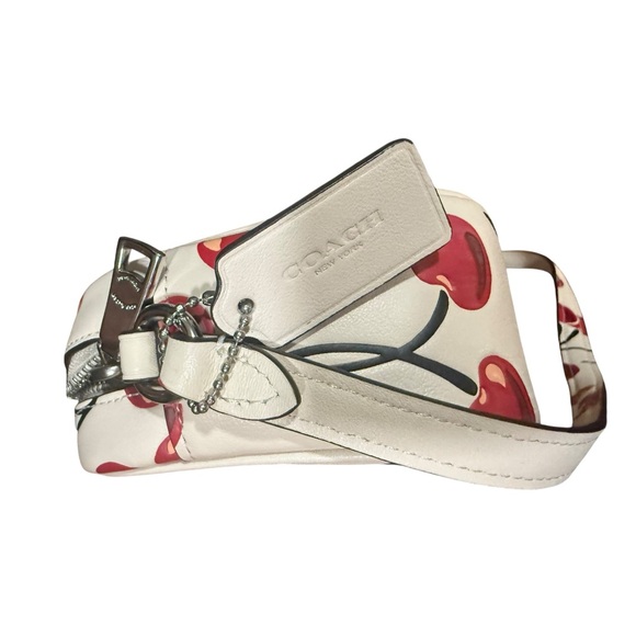 Coach Mini Jamie Cherry Print Camera Crossbody Bag Chalk - Picture 5 of 8
